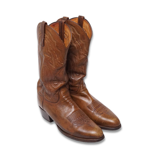 1990s Lucchese Cowboy Boot "Brown" Size: 9M