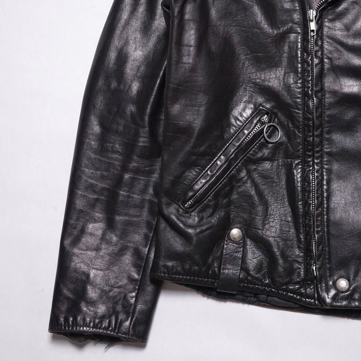 1980s Brooks Leather Motorcycle Jacket Size: S