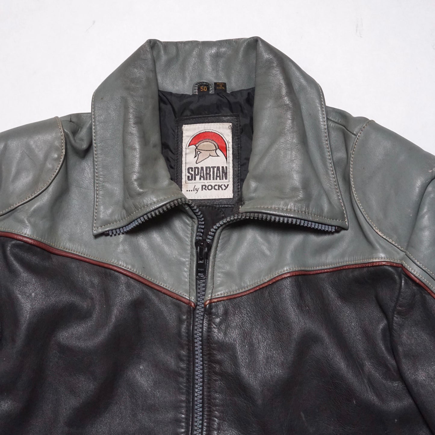 1980s Spartan Racer Leather Jacket Size: L/XL