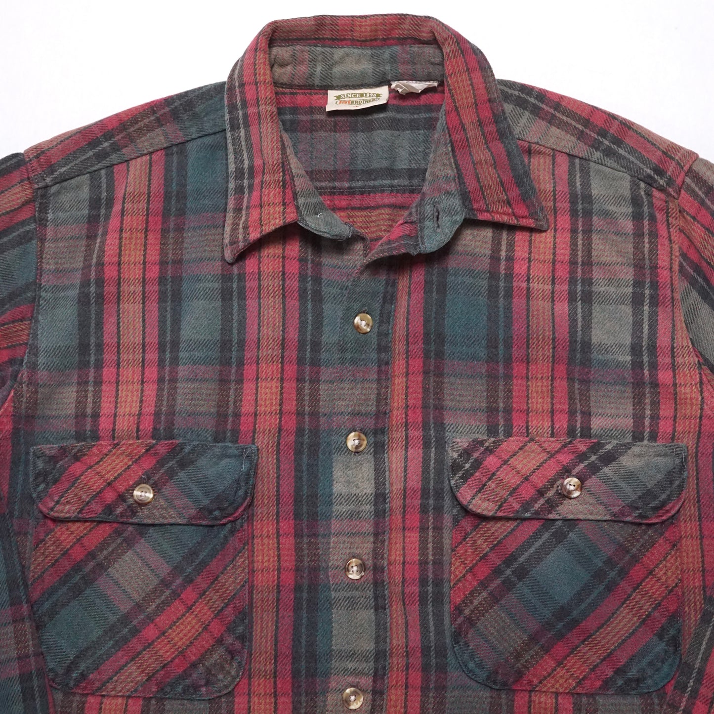 1990s Five Brothers Cotton Flannel Size: L