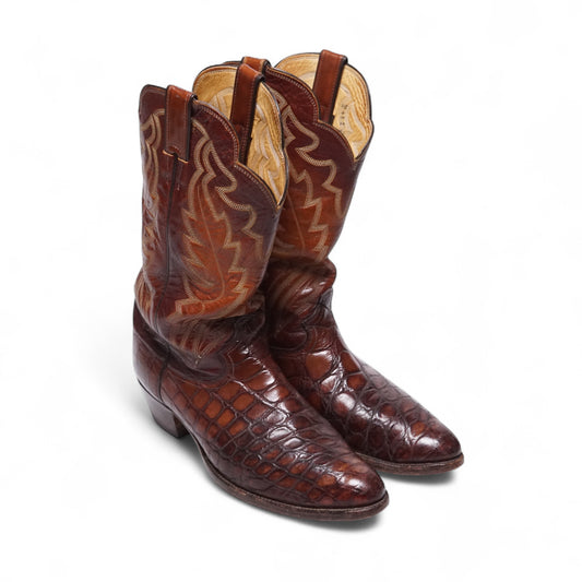 1990s Justin Cowboy Boot "Alligator " Size: 10M