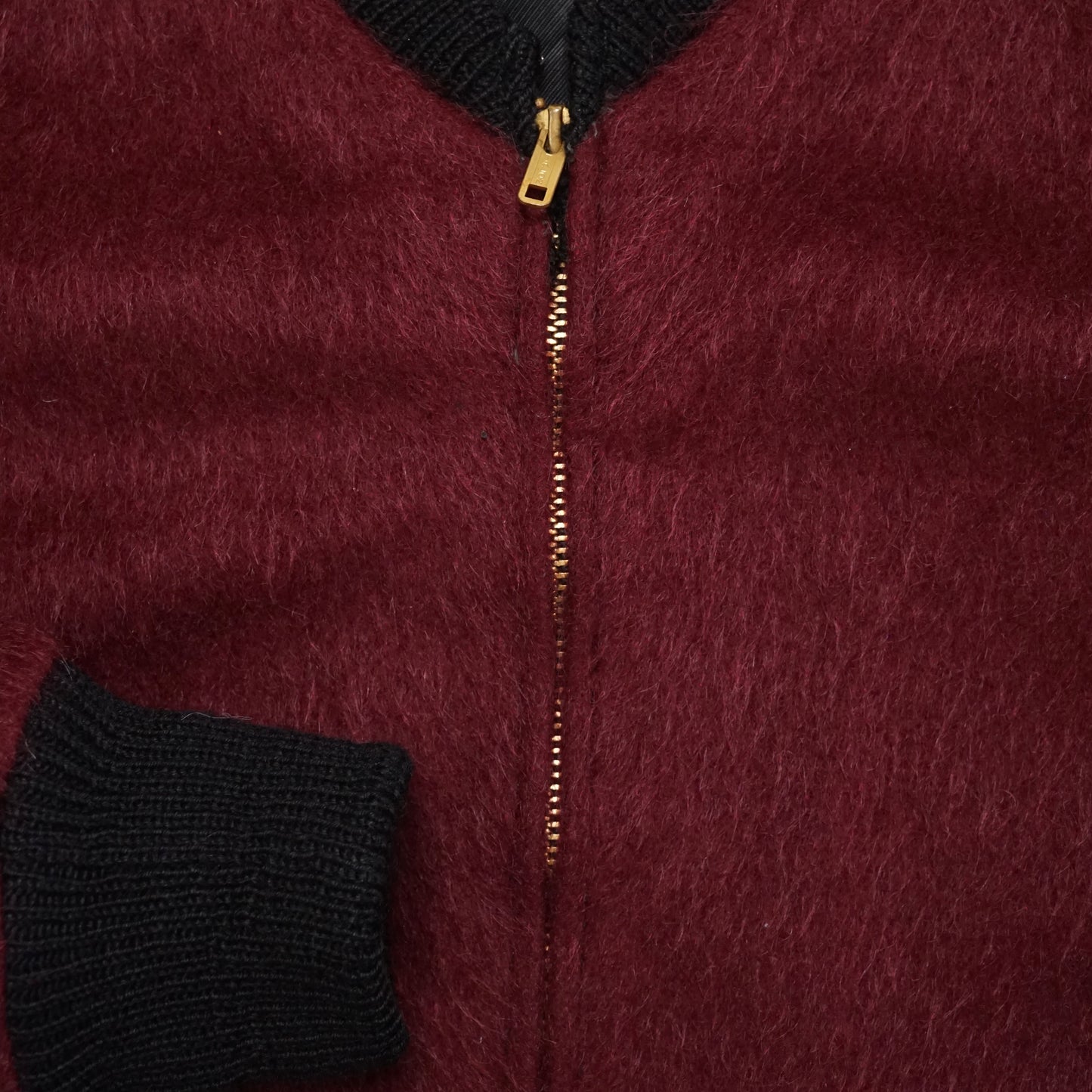1960s Esquire Mohair Cardigan "Maroon" Size: L