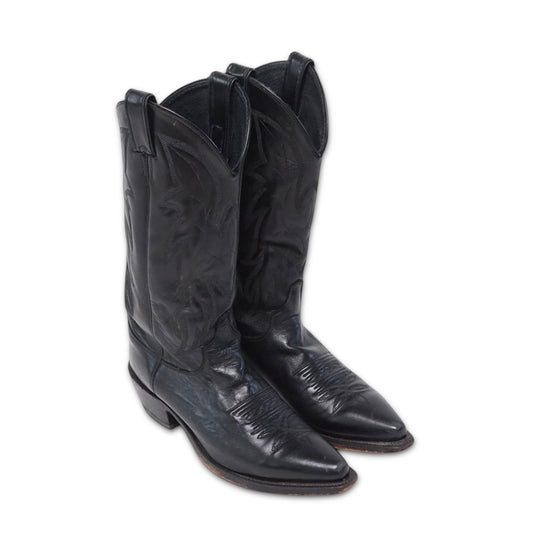 2000s Justin Cowboy Boot "Black" Size: 6.5M