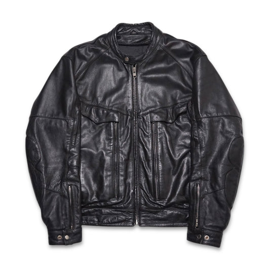 2000s Cafe Racer Leather Jacket Size: L/XL