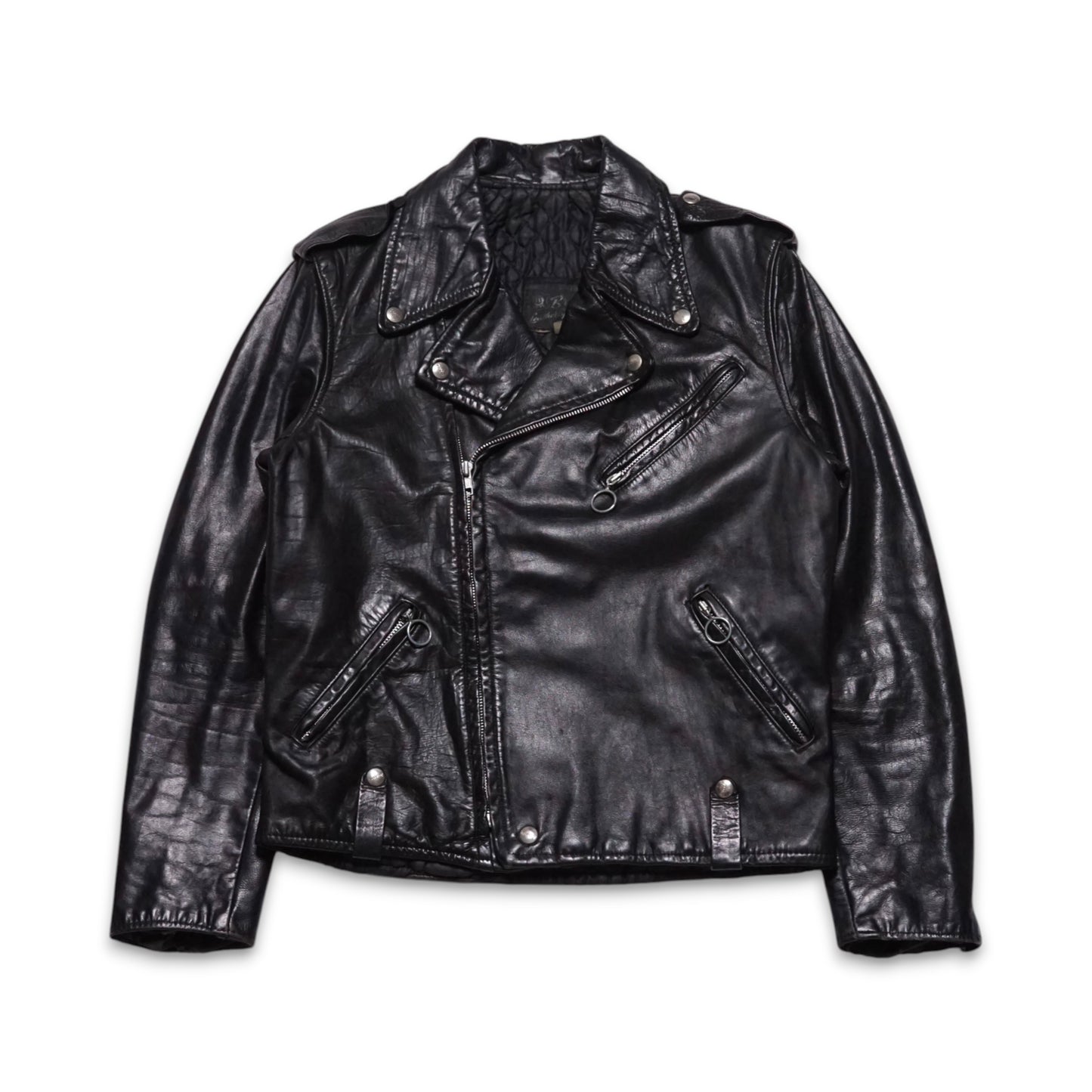 1980s Brooks Leather Motorcycle Jacket Size: S