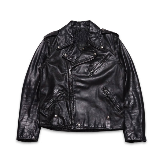 1980s Brooks Leather Motorcycle Jacket Size: S