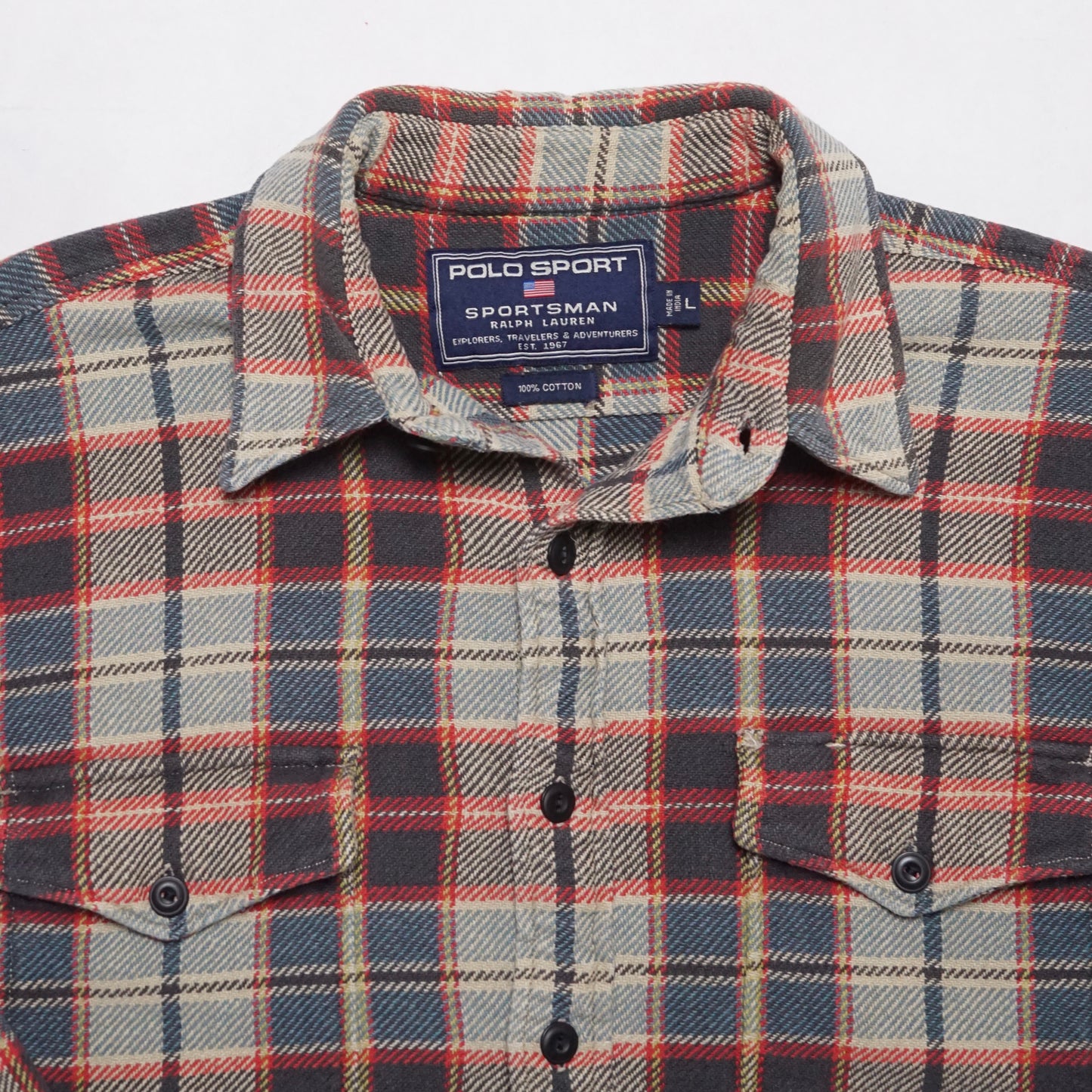 1990s Polo Cotton Flannel Size: L/XL