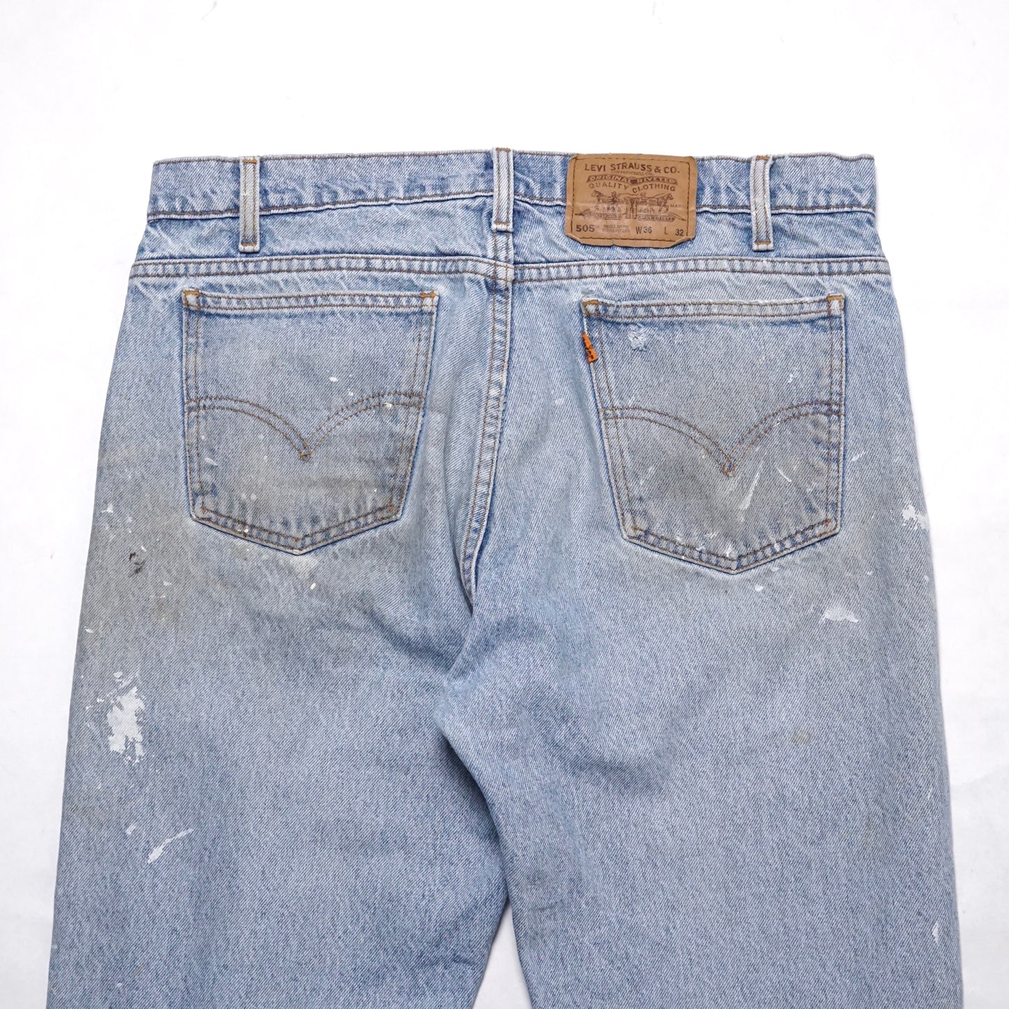 1990s Levi 505 Orange Tab "Paint Splatter" Size: 36W/32L