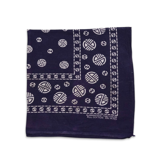 1960s Bandana Handkerchief "Indigo" Size: OS