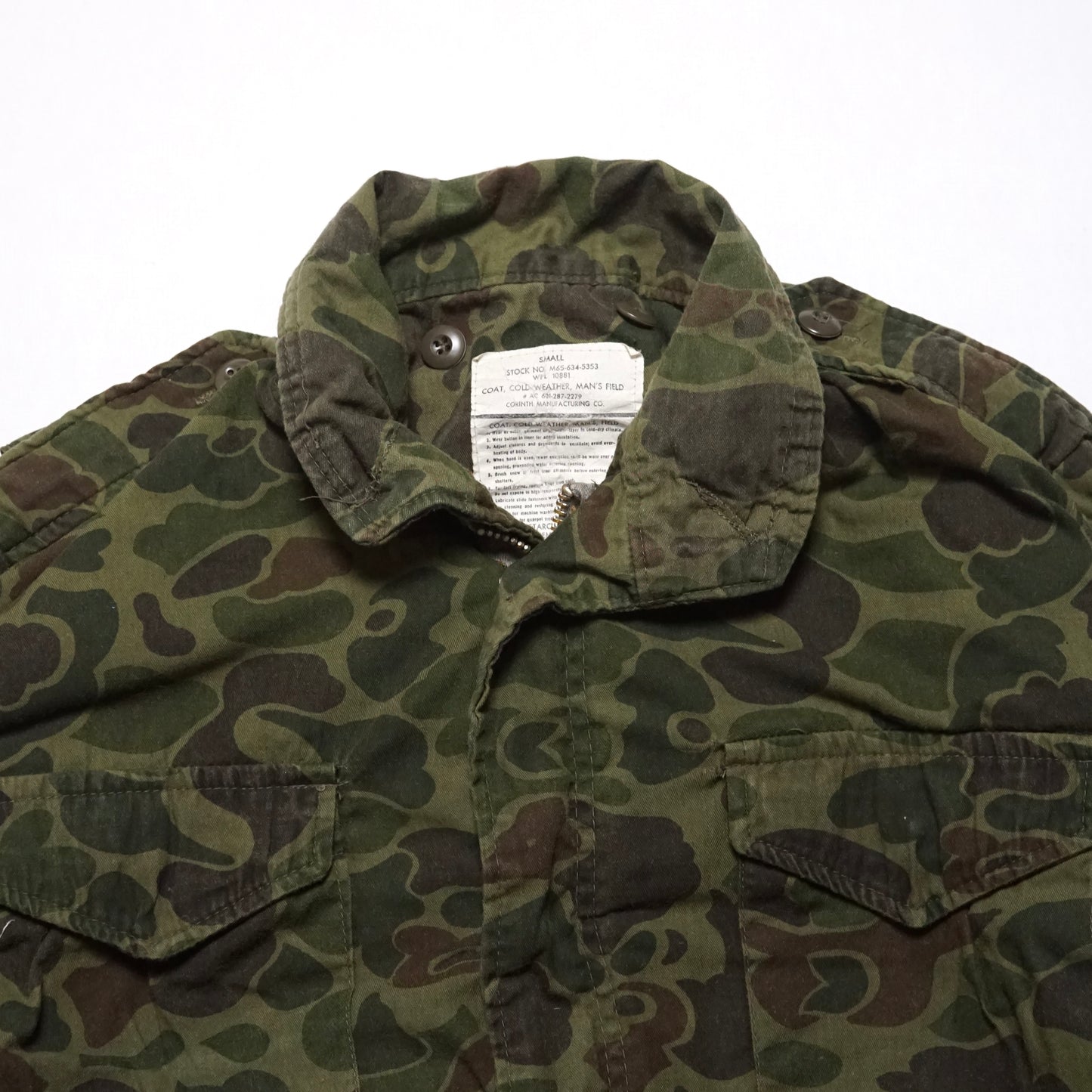 1980s Military M-65 Field Jacket "Camo" Size: M
