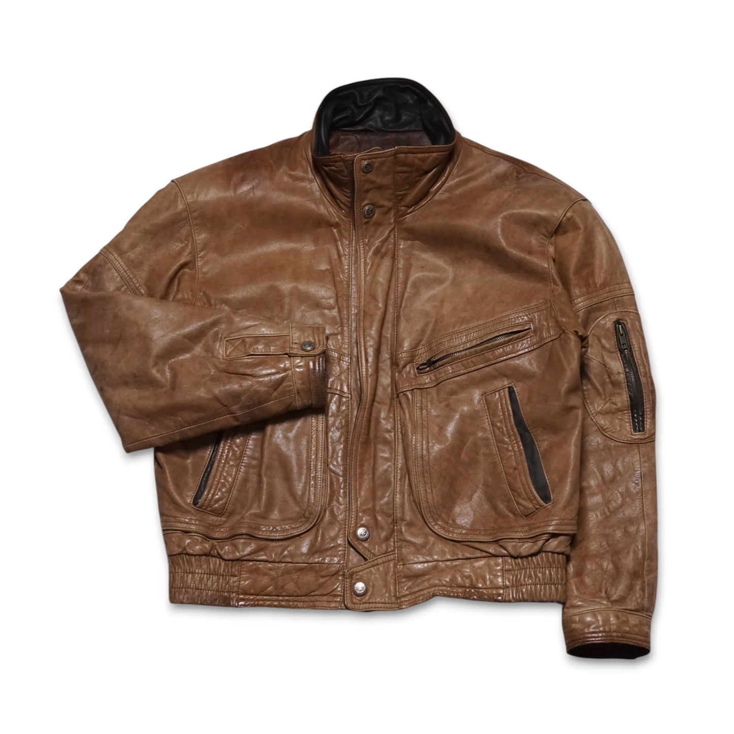 1980s Reed Leather Bomber Jacket Size: M/L
