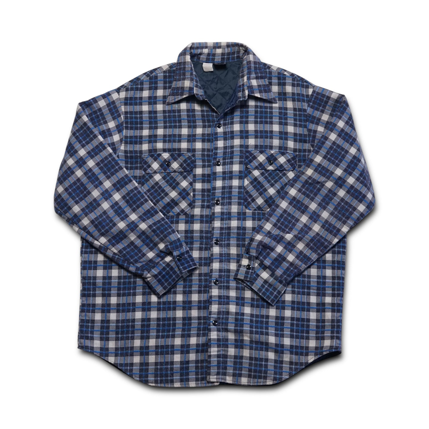 1970s JCPenney Cotton Flannel "Blue" Size: L/XL
