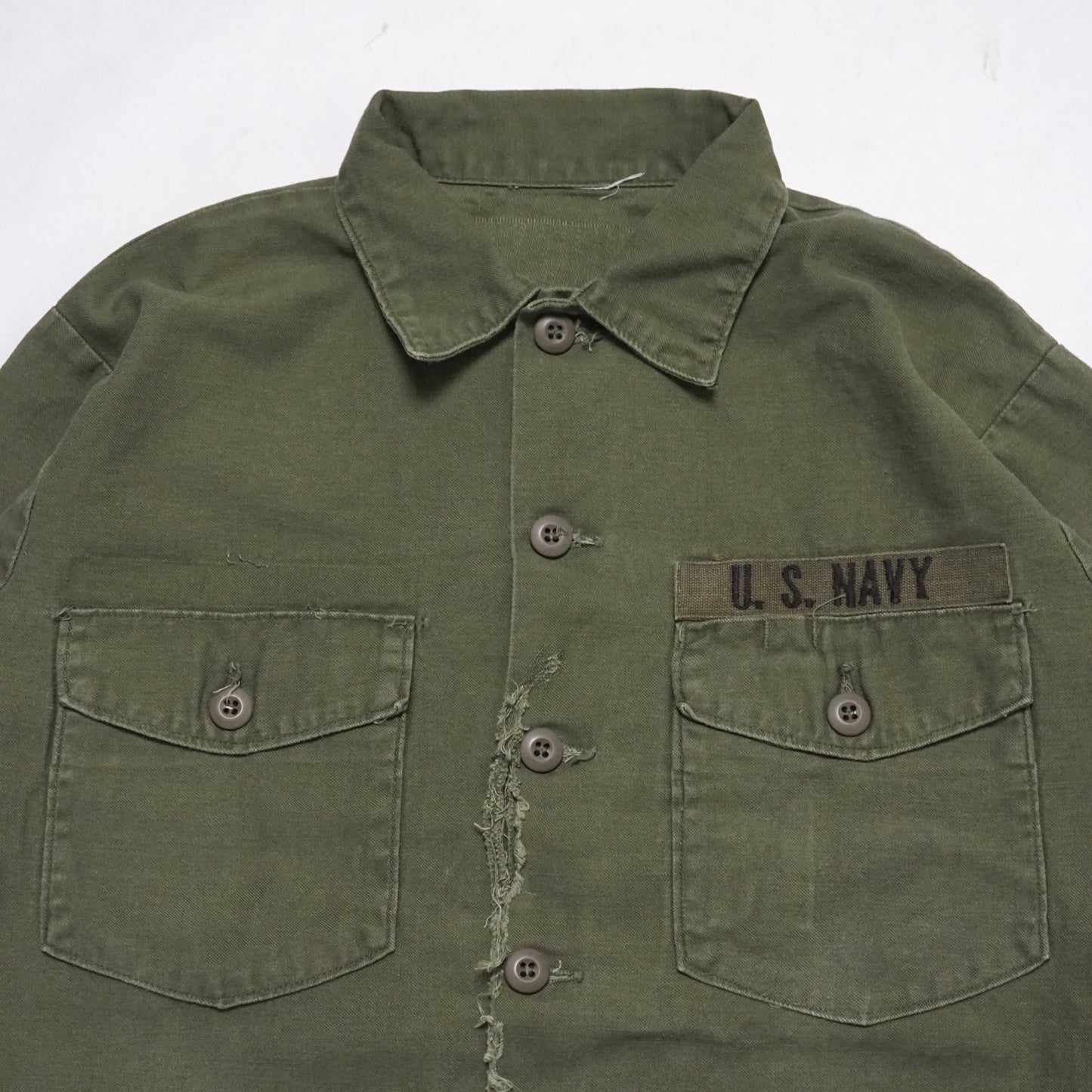 1970s Military OG-107 Fatigue Over Shirt Size: XL