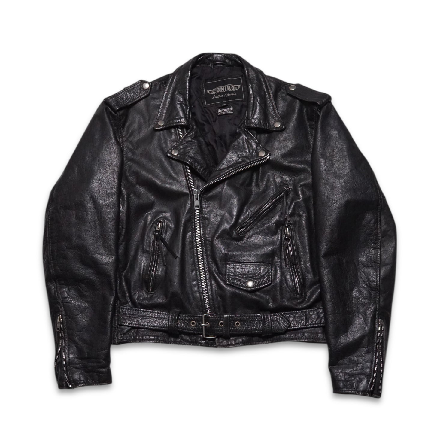 2000s Motorcycle Leather Jacket Size: M