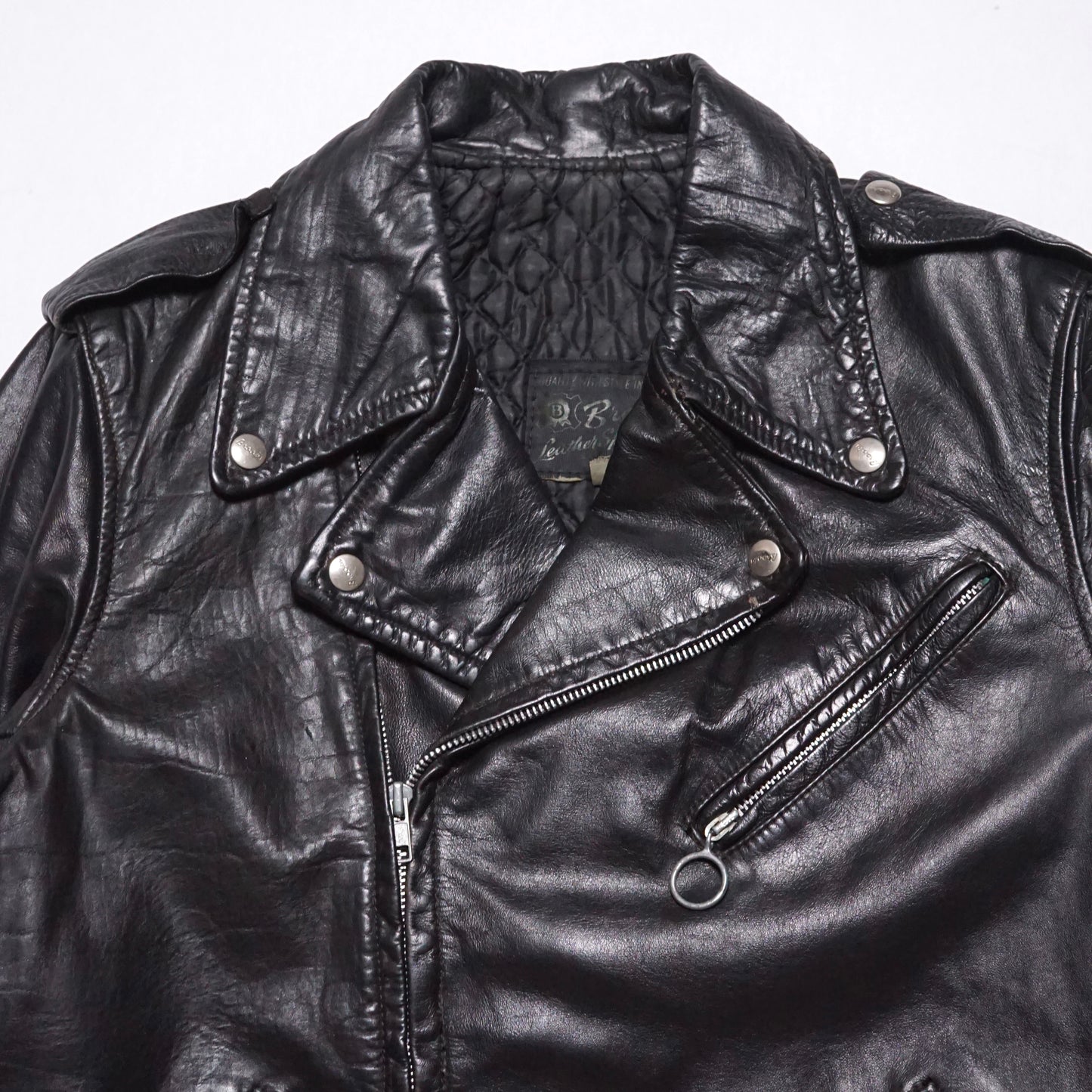 1980s Brooks Leather Motorcycle Jacket Size: S