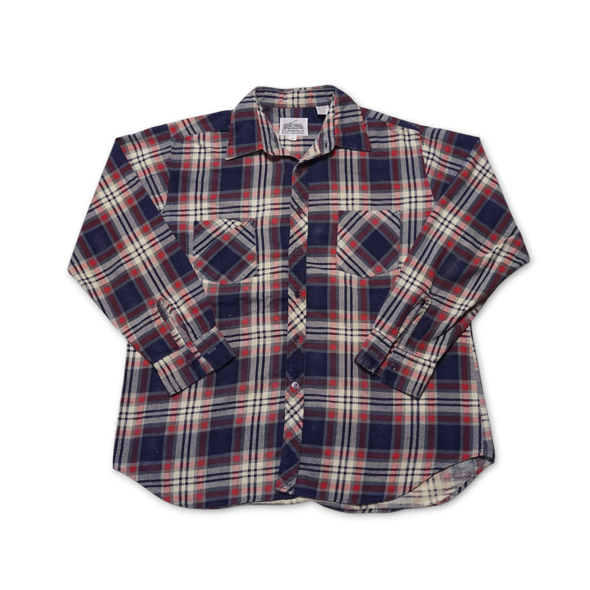 1990s Pine Tree Cotton Flannel Size: L/XL