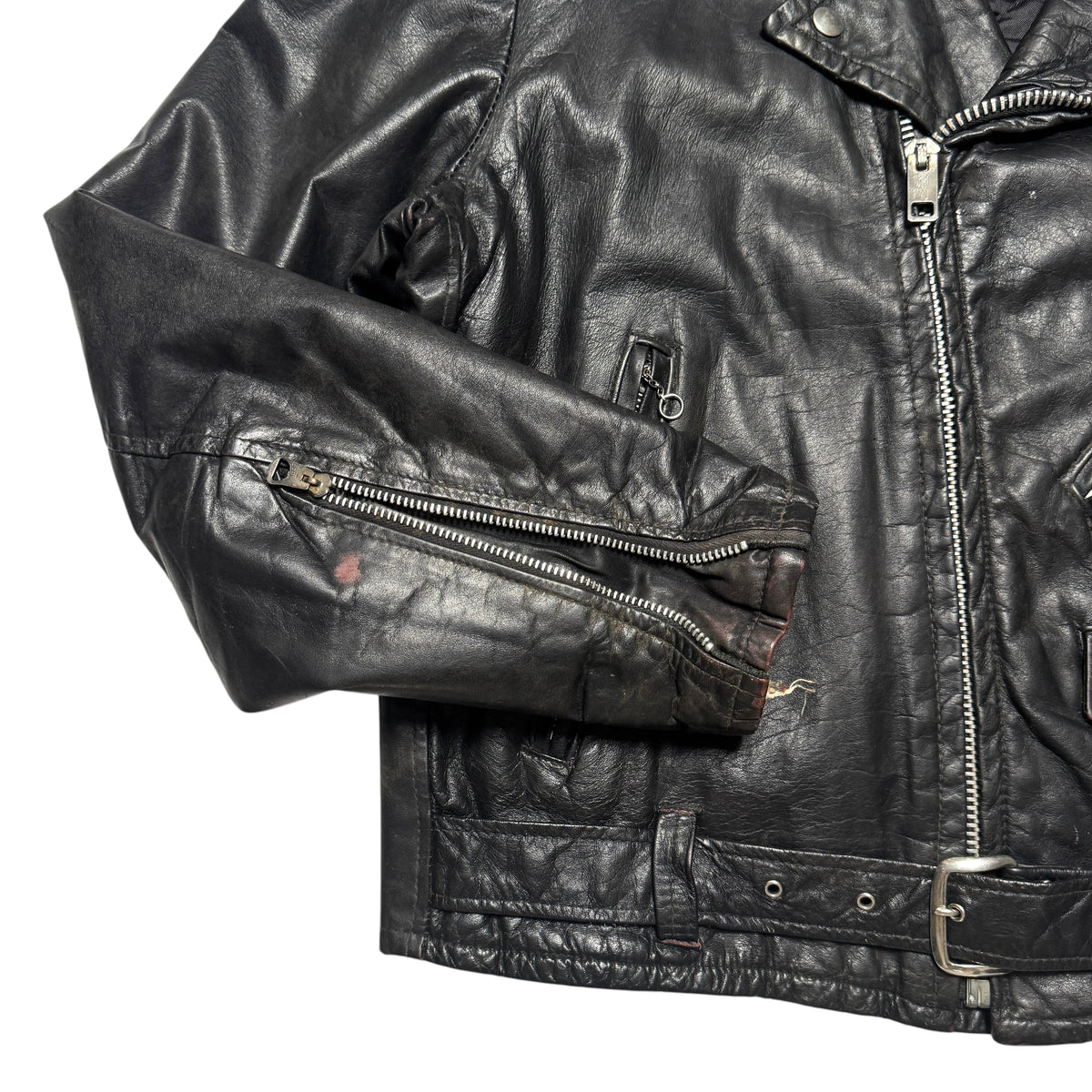 1970s Motorcycle Leather Jacket Size: M