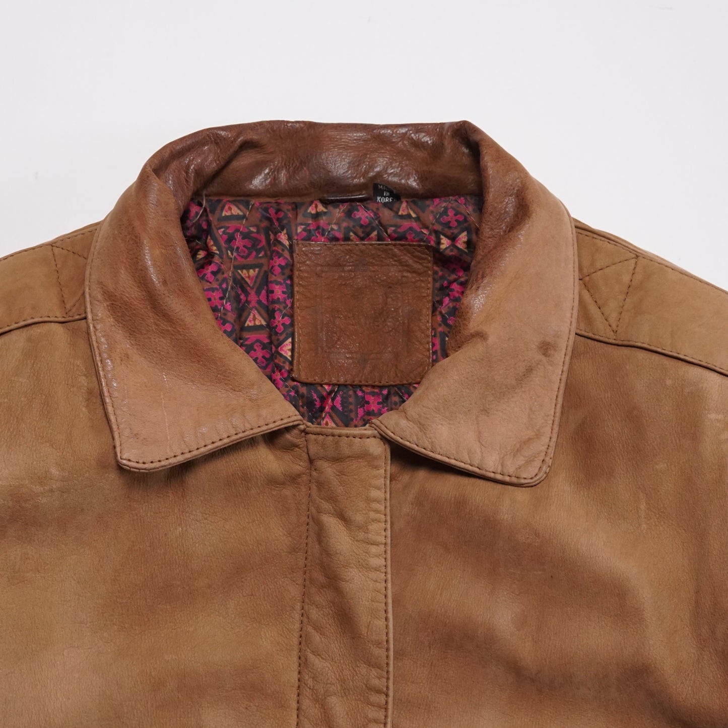 1990s Leather Bomber Jacket Size: L