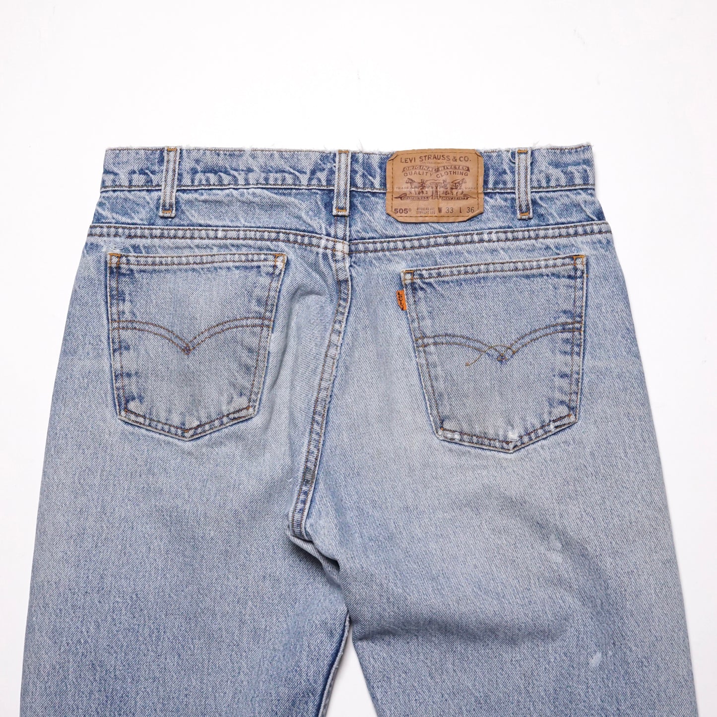 1990s Levi 505 Orange Tab "Light Wash" Size: 32W/35L