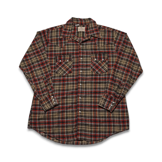 1970s Western Cotton Flannel Size: L