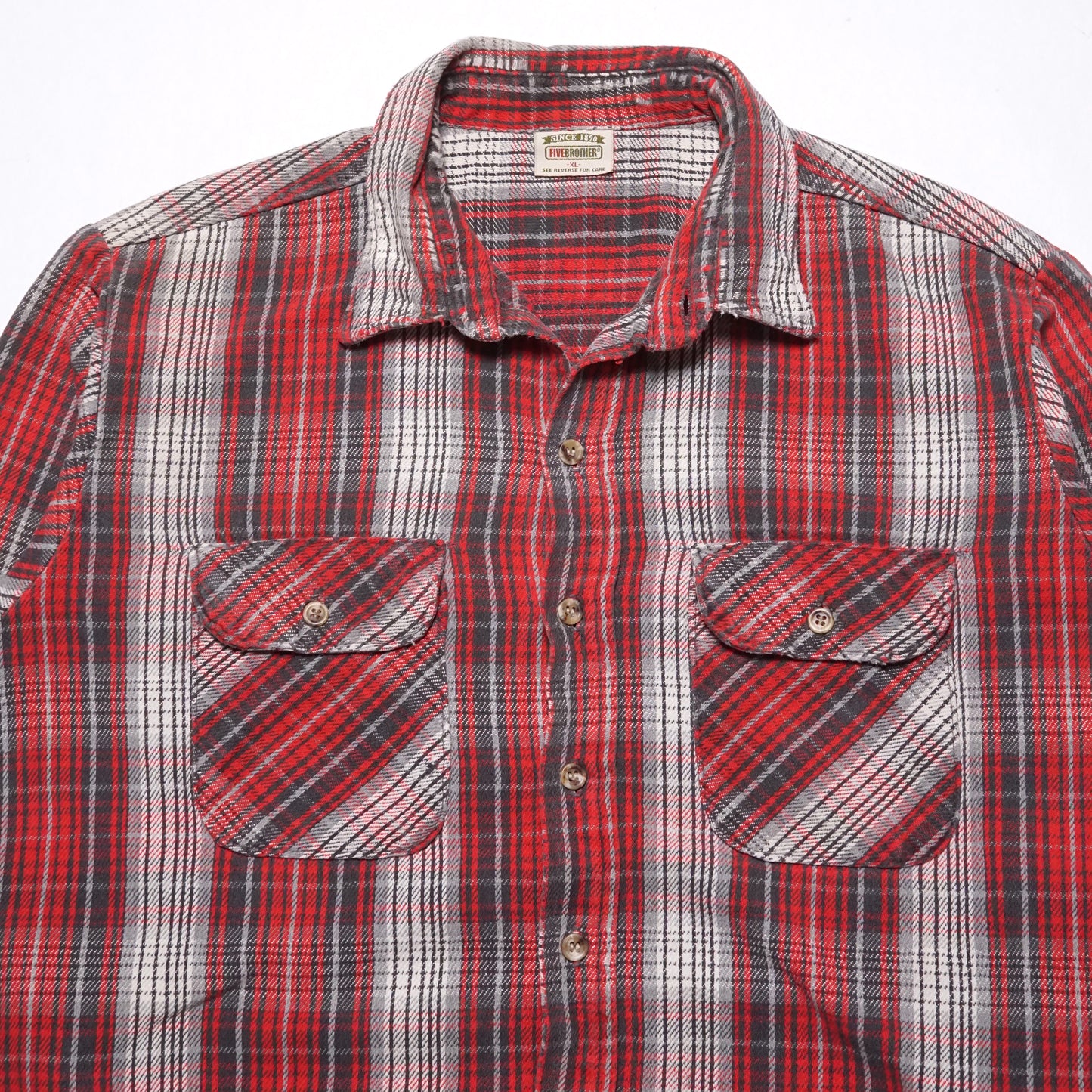 1990s Five Brothers Cotton Flannel Size: XL