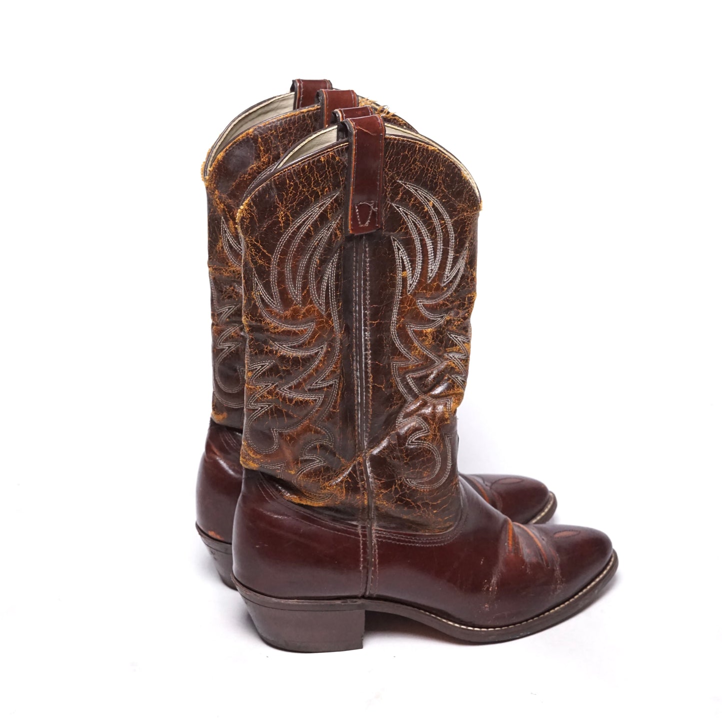 1980s Cowboy Boot "Brown" Size: 9M
