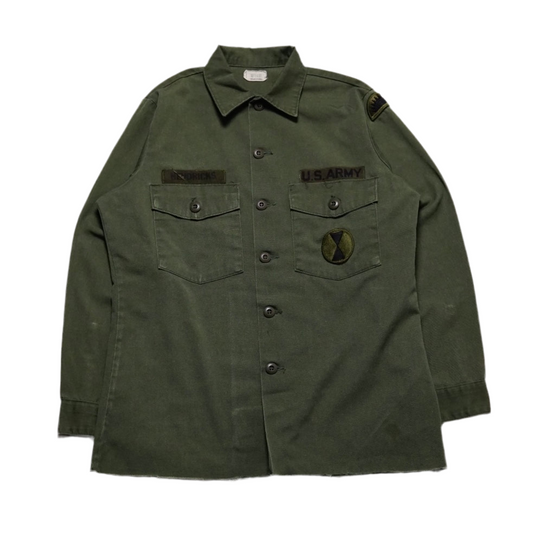 1970s Military OG-507 Fatigue Over Shirt Size: M/L