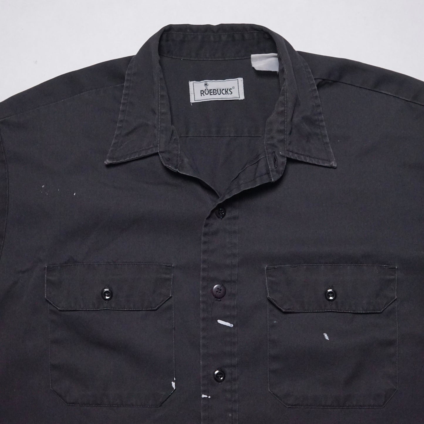 1990s Roebucks Work Shirt "Black" Size: XL