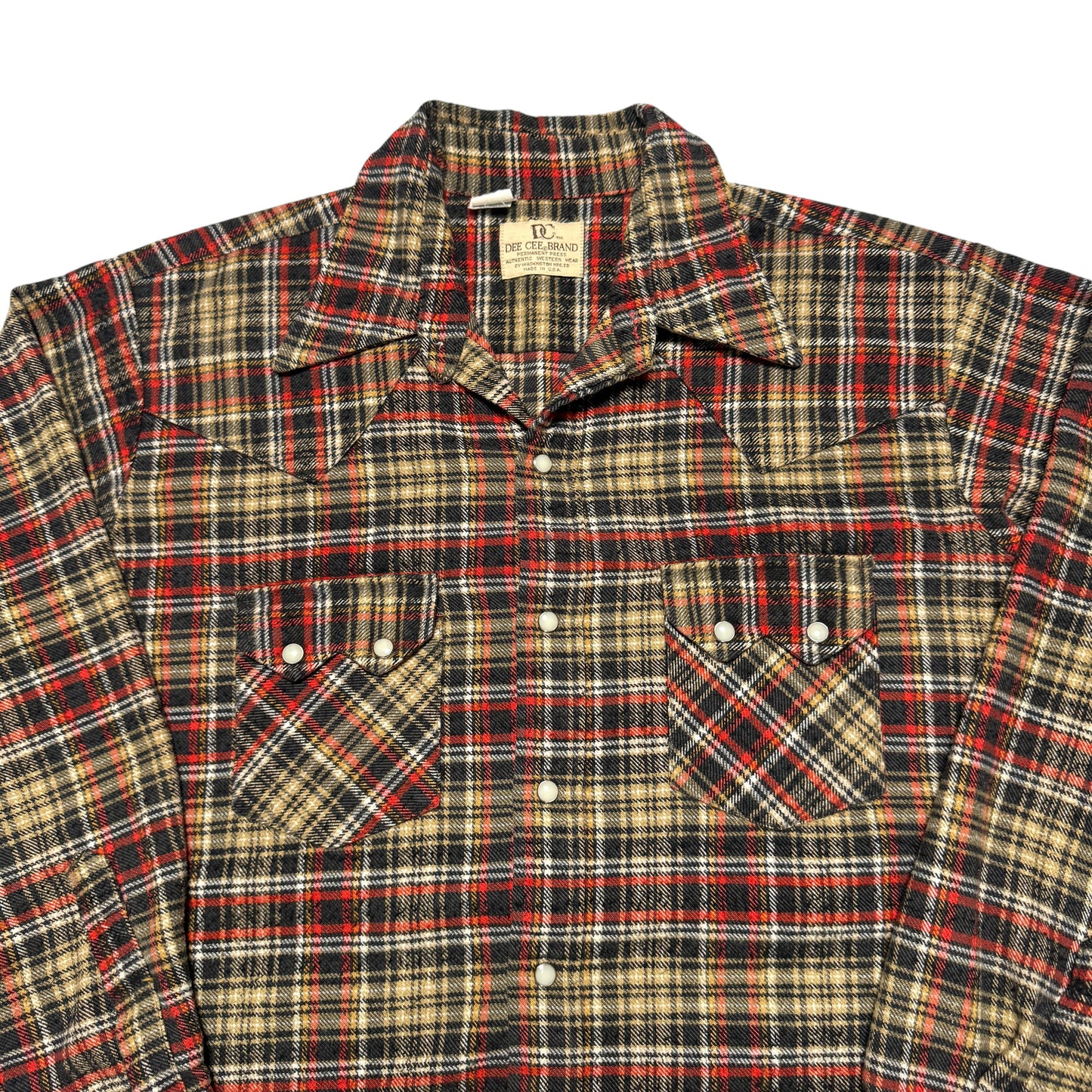 1970s Western Cotton Flannel Size: L