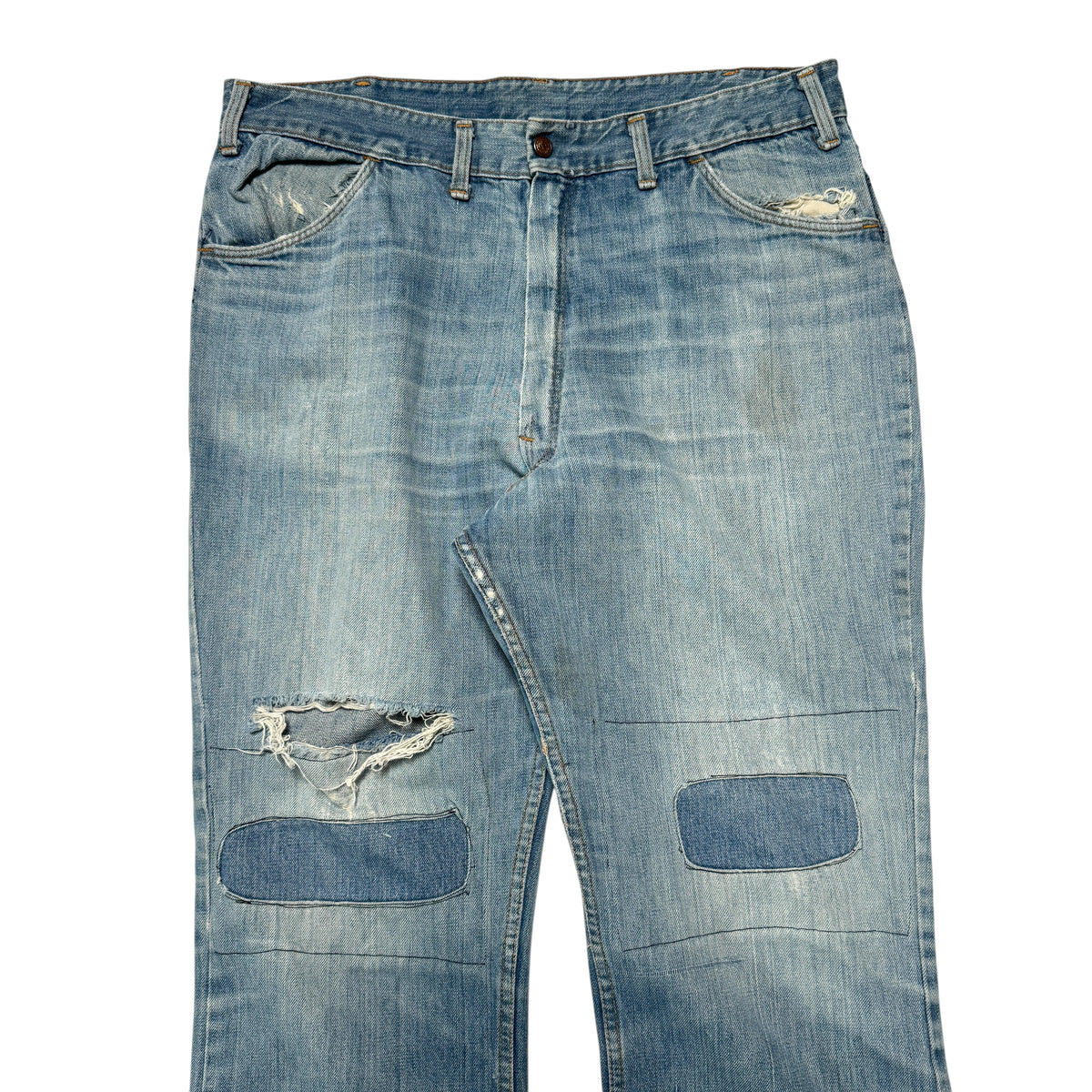 1970s Roebucks Denim "Repaired" Size: 37W/30L