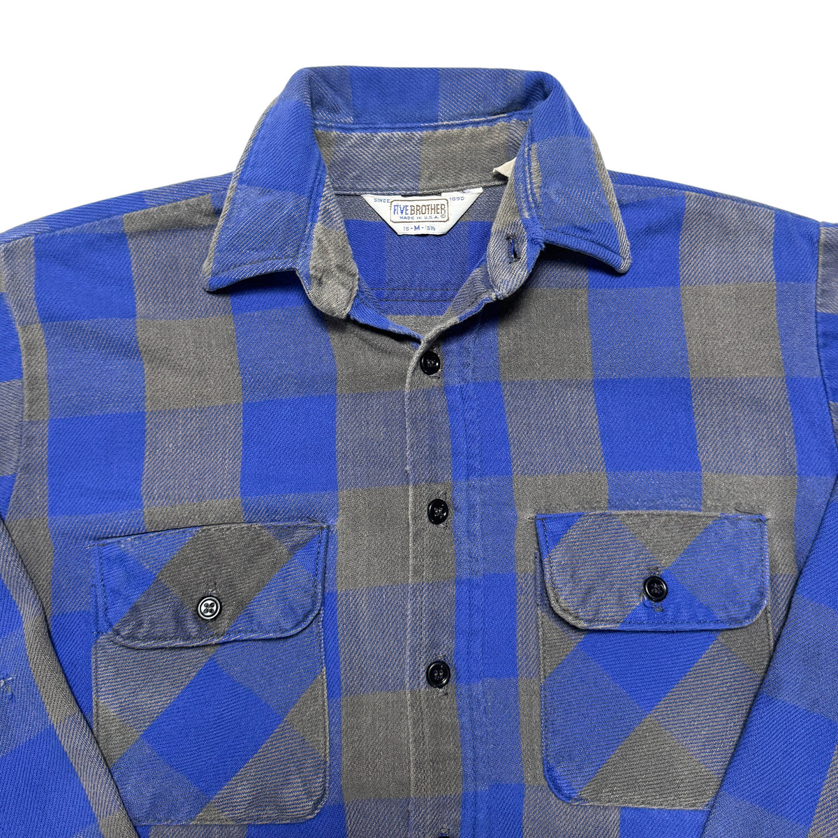 1990s Five Brothers Cotton Flannel "Distressed" Size: M