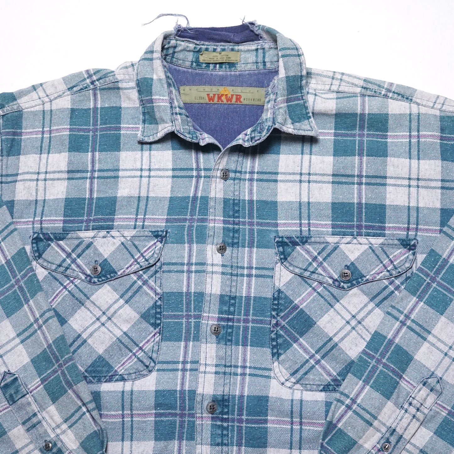1980s Denim Flannel "Distressed" Size: XL