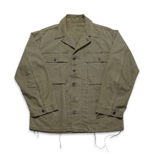 1940s Military Herringbone Twill Jacket Size: L