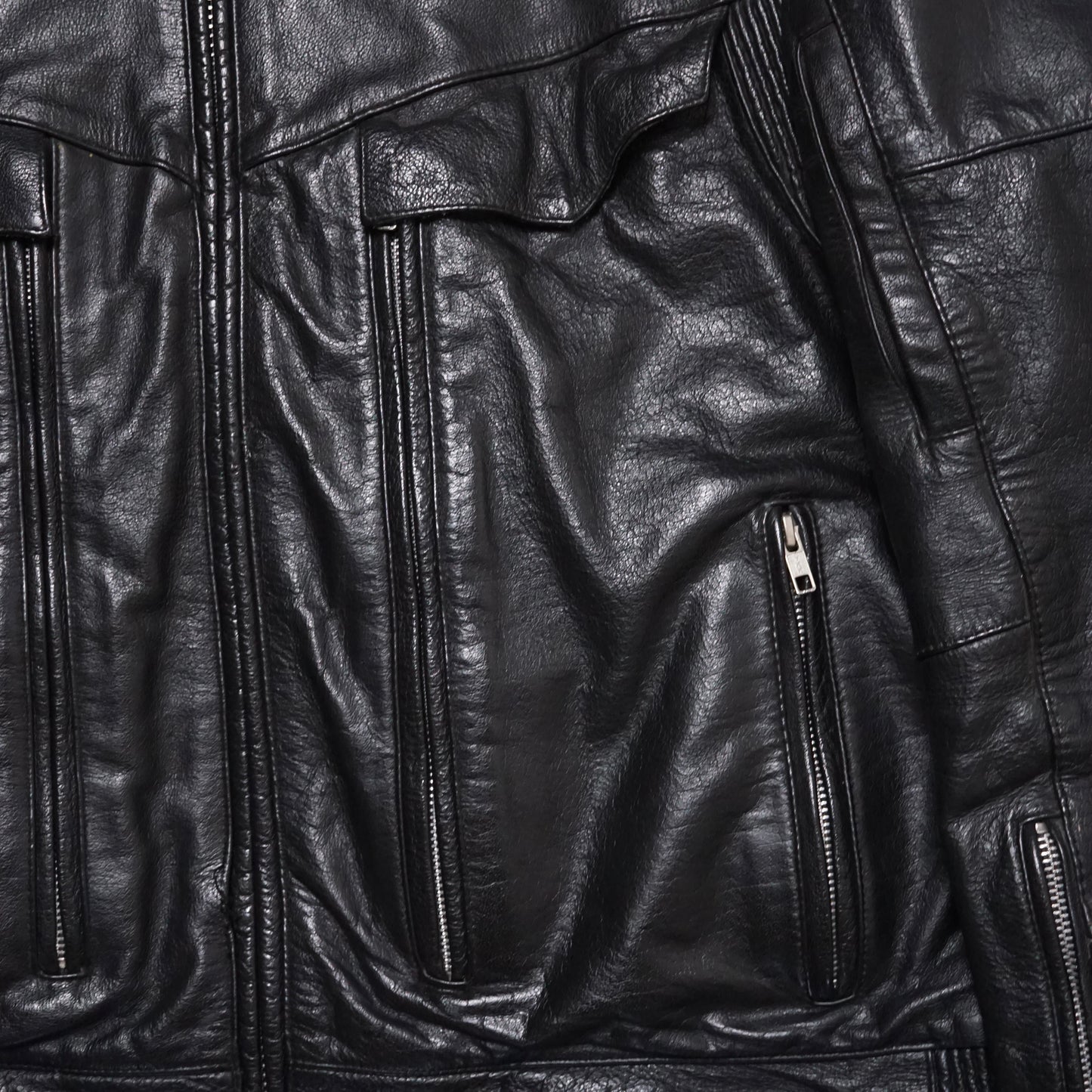 2000s Cafe Racer Leather Jacket Size: L/XL