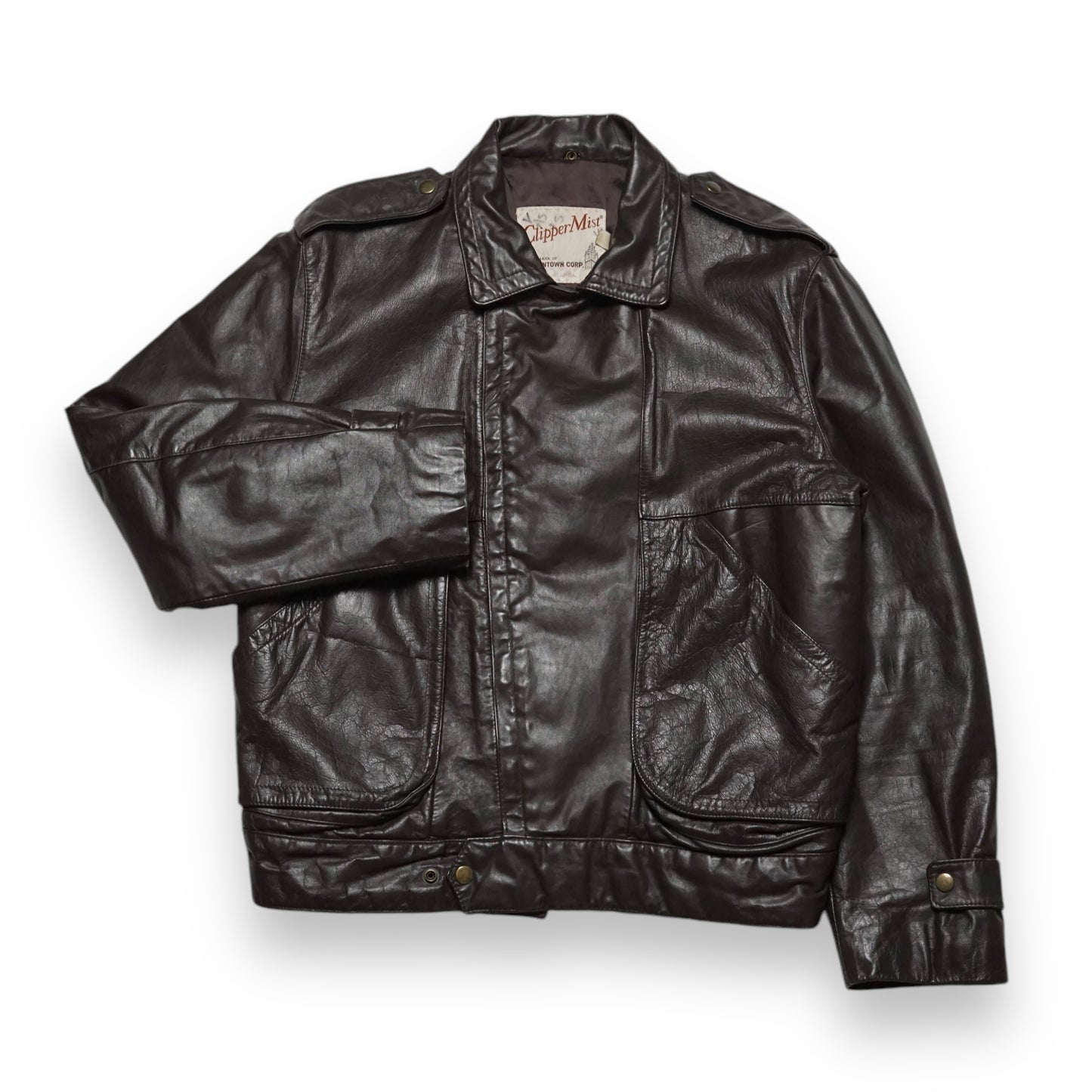 1980s London Leather Jacket "Brown" Size: L