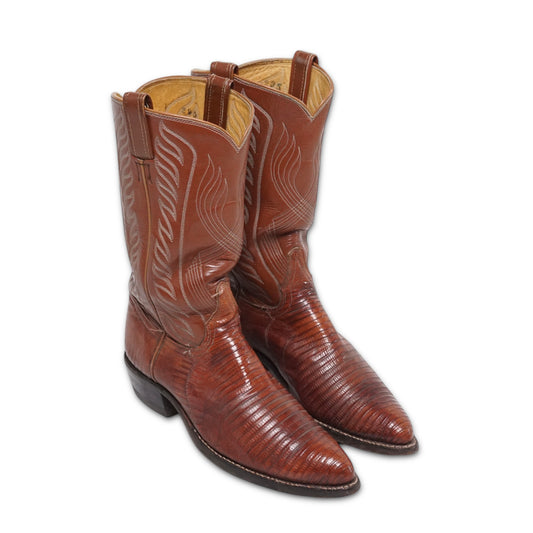 1970s Tony Lama Cowboy Boot "Lizard" Size: 8.5M