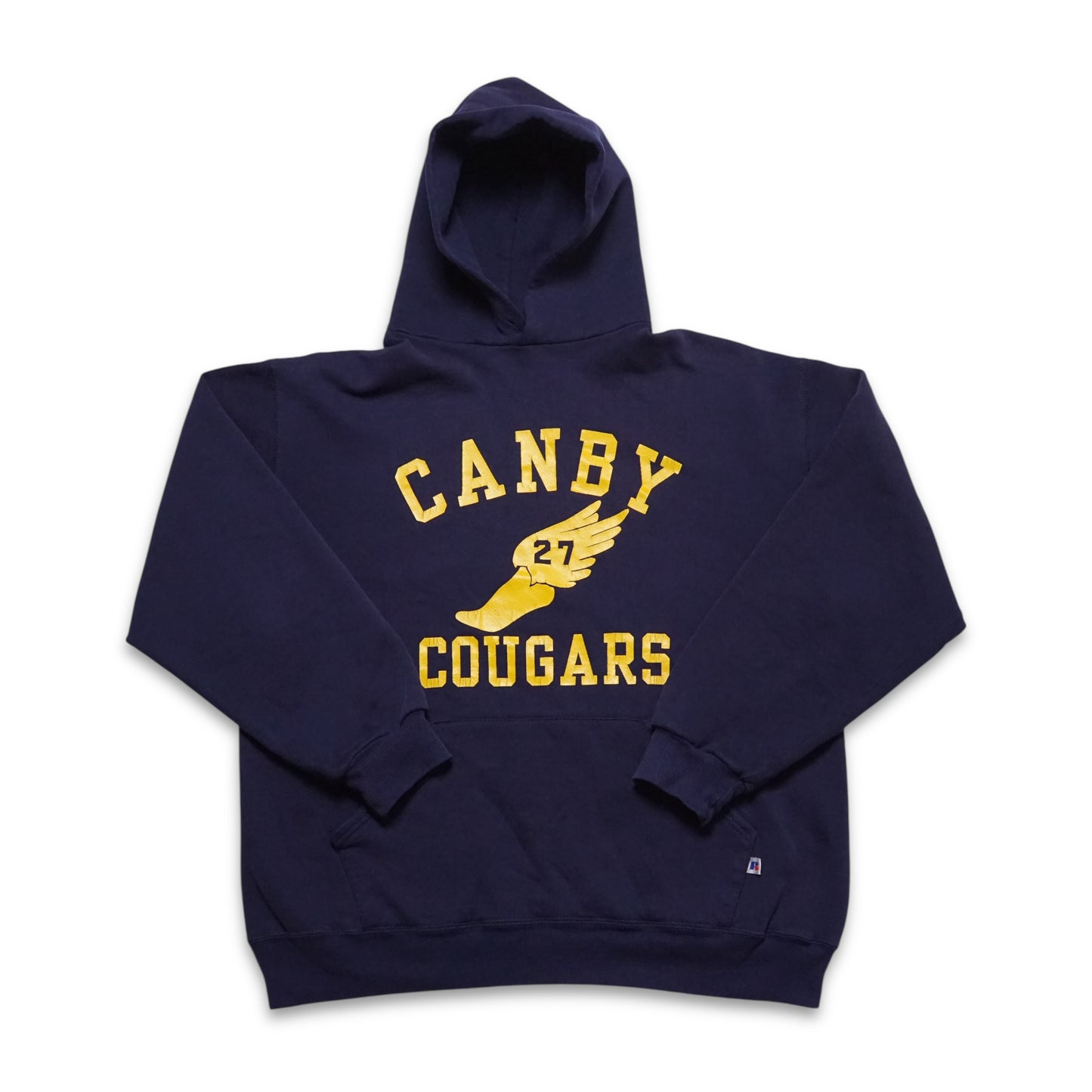 1990s Russell Athletic Hoodie "Canby" Size: L/XL