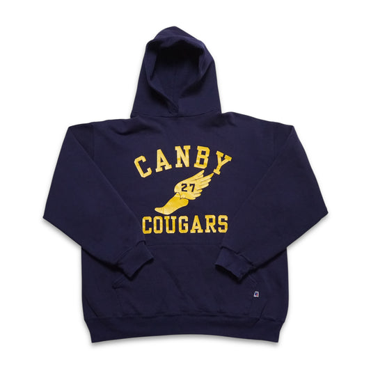 1990s Russell Athletic Hoodie "Canby" Size: L/XL