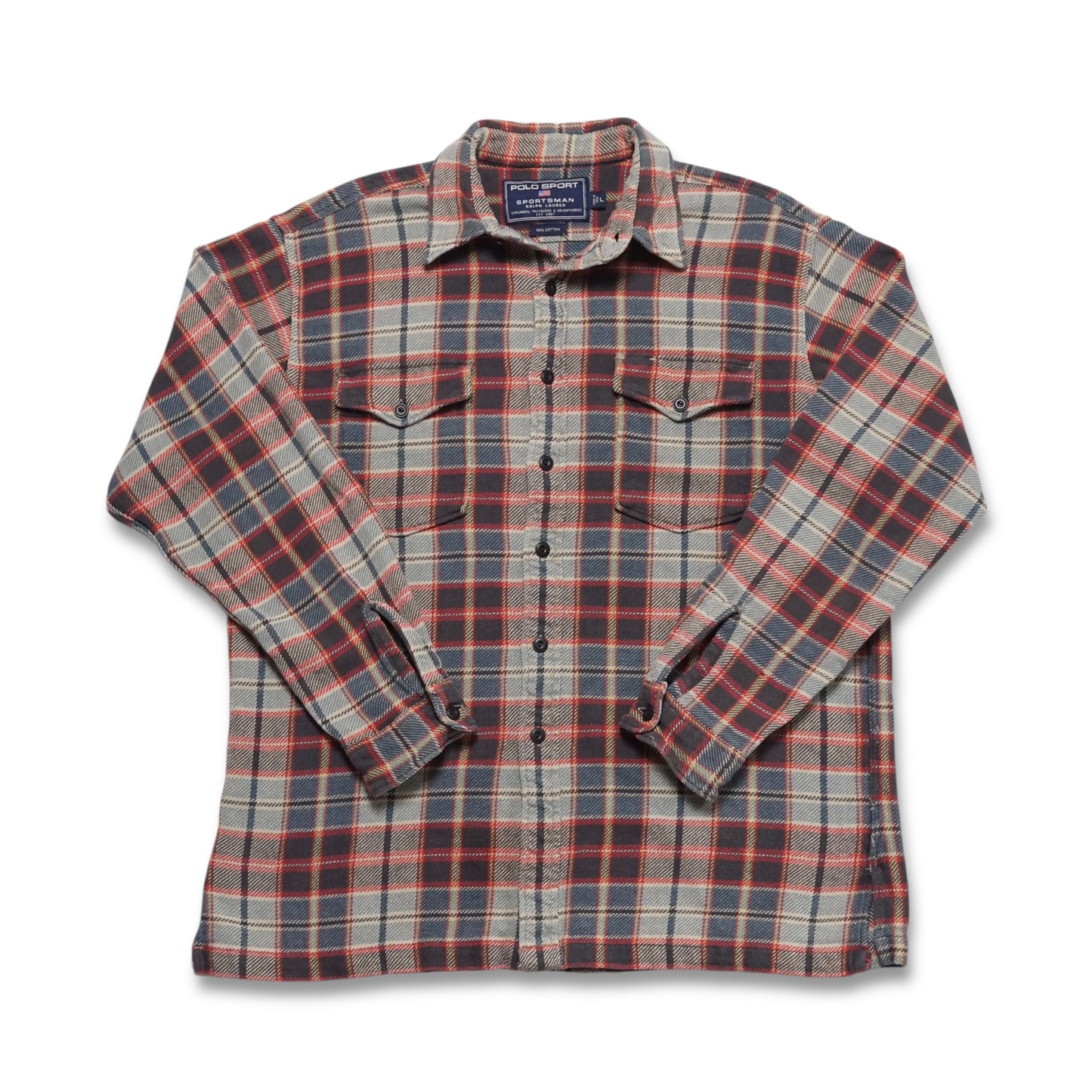 1990s Polo Cotton Flannel Size: L/XL