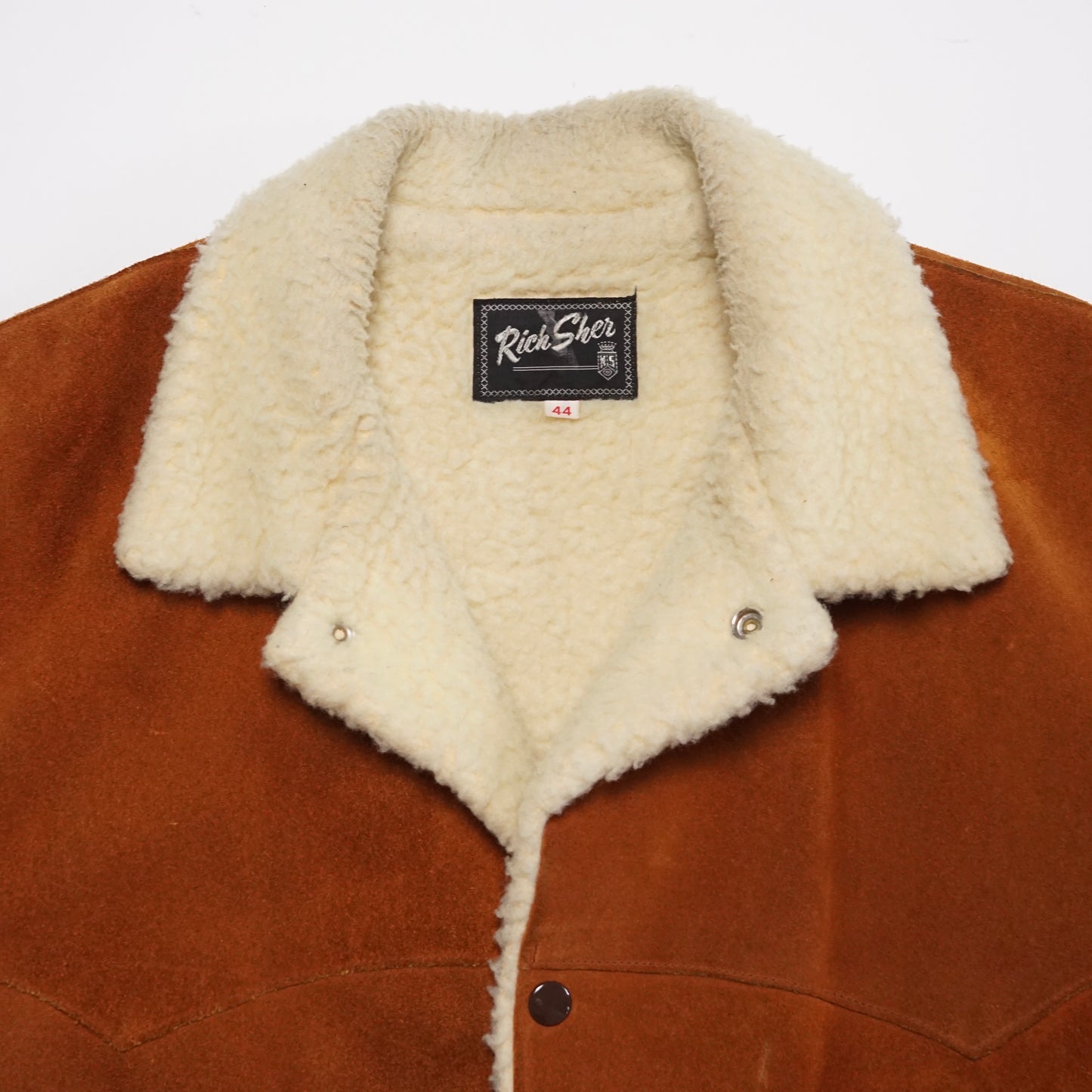1970s Rich Sher Suede Sherpa Jacket “Burnt” Size: L