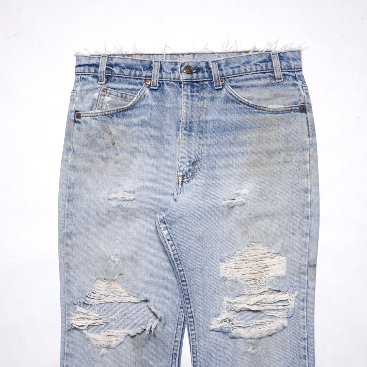 1980s Levi 517 Orange Tab “Thrashed” Size: 33W/31L