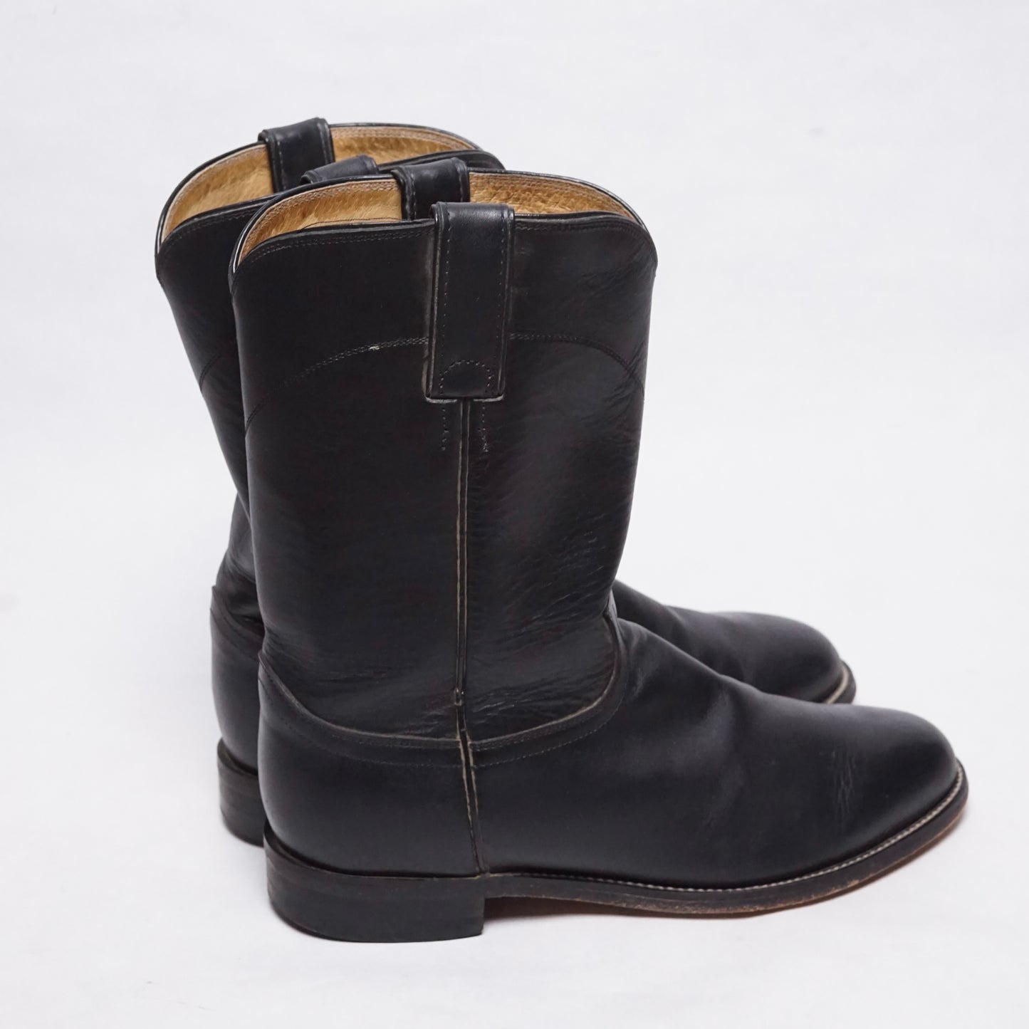 1990s Justin Cowboy Boot "Black" Size: 9M