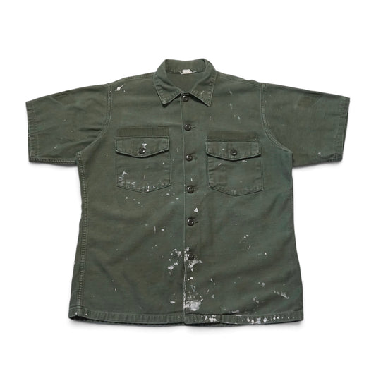 1970s Military OG-107 Fatigue Over Shirt Size: L/XL