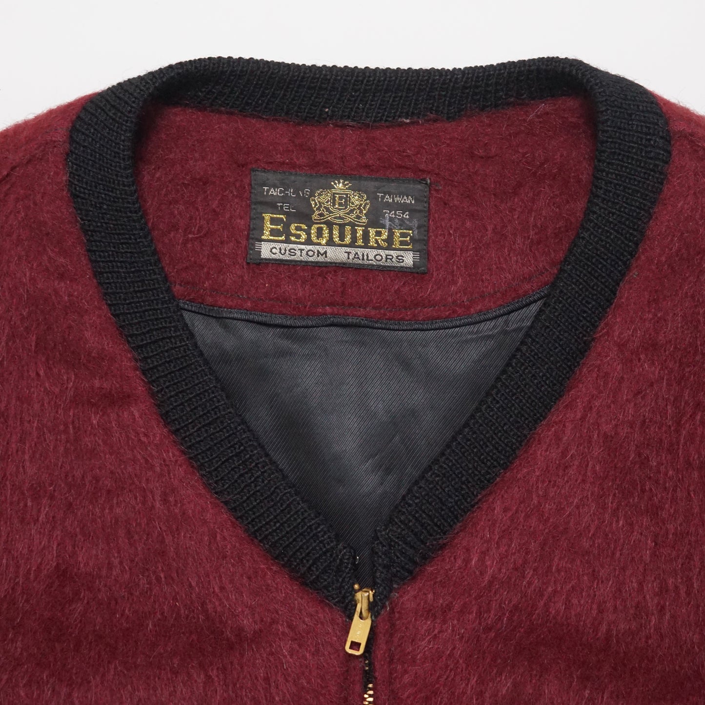 1960s Esquire Mohair Cardigan "Maroon" Size: L