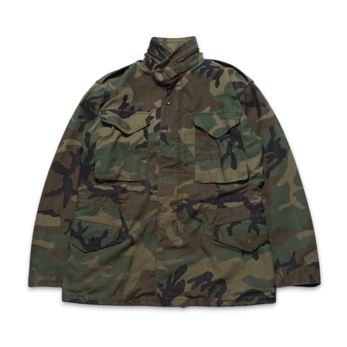 1980s Military M-65 Field Jacket "Camo" Size: S/M