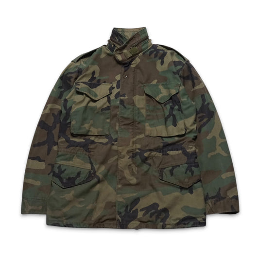1980s Military M-65 Field Jacket "Camo" Size: S/M