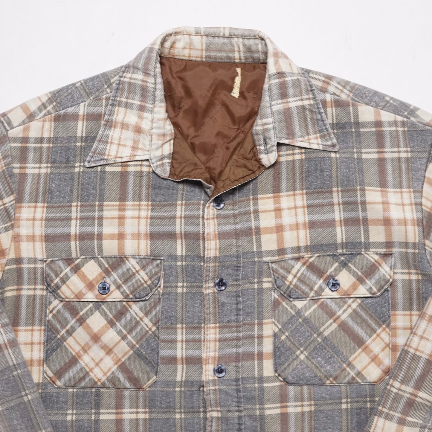 1970s Cotton Flannel "Tan" Size: L/XL