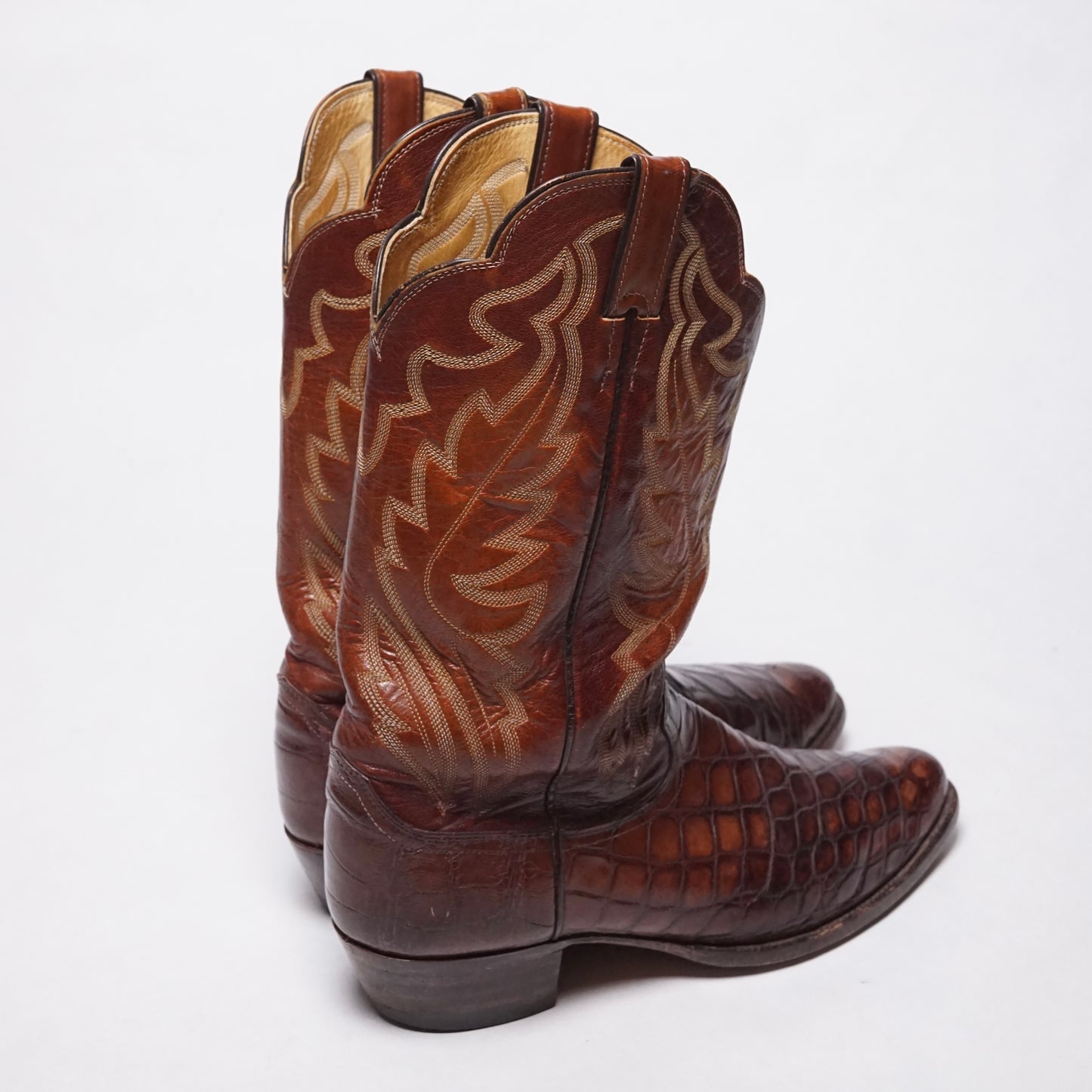 1990s Justin Cowboy Boot "Alligator " Size: 10M