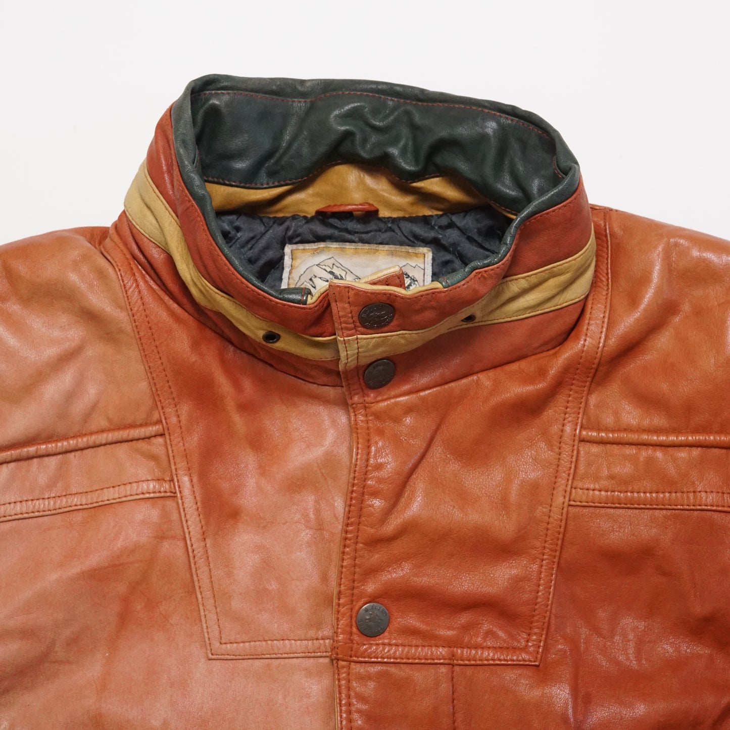 1980s Leather Bomber Jacket "Burnt" Size: L
