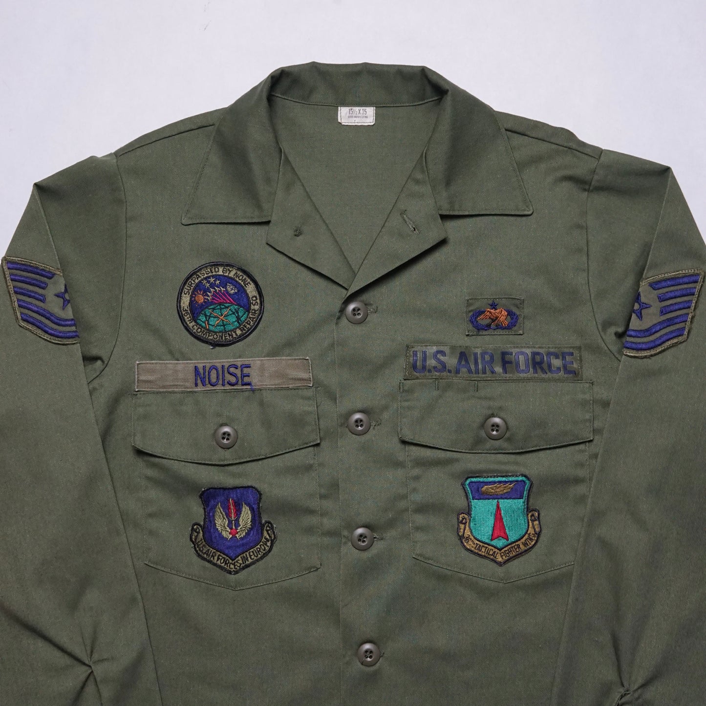 1980s Military OG-507 Fatigue Over Shirt Size: L
